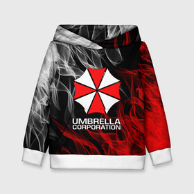 Детская толстовка 3D с принтом UMBRELLA CORP в Новосибирске, 100% полиэстер | двухслойный капюшон со шнурком для регулировки, мягкие манжеты на рукавах и по низу толстовки, спереди карман-кенгуру с мягким внутренним слоем | ada wong | biohazard | leon | nemesis | project resistance | raccoon city | re2 | resident evil 2 | rpd | stars | umbrella | ада вонг | амбрелла | немесис | ужасы