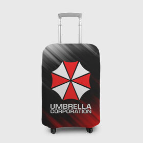 Чехол для чемодана 3D с принтом UMBRELLA CORP в Новосибирске, 86% полиэфир, 14% спандекс | двустороннее нанесение принта, прорези для ручек и колес | ada wong | biohazard | leon | nemesis | project resistance | raccoon city | re2 | resident evil 2 | rpd | stars | umbrella | ада вонг | амбрелла | немесис | ужасы