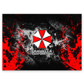 Поздравительная открытка с принтом UMBRELLA CORP | АМБРЕЛЛА КОРП в Новосибирске, 100% бумага | плотность бумаги 280 г/м2, матовая, на обратной стороне линовка и место для марки
 | ada wong | biohazard | leon | nemesis | project resistance | raccoon city | re2 | resident evil 2 | rpd | stars | umbrella | ада вонг | амбрелла | немесис | ужасы