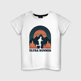Детская футболка хлопок с принтом Бег в Новосибирске, 100% хлопок | круглый вырез горловины, полуприлегающий силуэт, длина до линии бедер | forest | run | runner | sunset | бег | для бега | марафон | спорт | фитнес