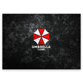 Поздравительная открытка с принтом UMBRELLA CORP в Новосибирске, 100% бумага | плотность бумаги 280 г/м2, матовая, на обратной стороне линовка и место для марки
 | ada wong | biohazard | leon | nemesis | project resistance | raccoon city | re2 | resident evil 2 | rpd | stars | umbrella | ада вонг | амбрелла | немесис | ужасы