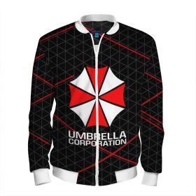 Мужской бомбер 3D с принтом UMBRELLA CORP в Новосибирске, 100% полиэстер | застегивается на молнию, по бокам два кармана без застежек, по низу бомбера и на воротнике - эластичная резинка | ada wong | biohazard | leon | nemesis | project resistance | raccoon city | re2 | resident evil 2 | rpd | stars | umbrella | ада вонг | амбрелла | немесис | ужасы