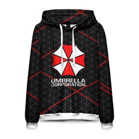 Мужская толстовка 3D с принтом UMBRELLA CORP в Новосибирске, 100% полиэстер | двухслойный капюшон со шнурком для регулировки, мягкие манжеты на рукавах и по низу толстовки, спереди карман-кенгуру с мягким внутренним слоем. | ada wong | biohazard | leon | nemesis | project resistance | raccoon city | re2 | resident evil 2 | rpd | stars | umbrella | ада вонг | амбрелла | немесис | ужасы