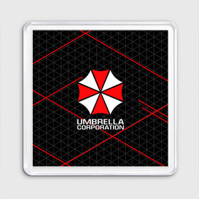 Магнит 55*55 с принтом UMBRELLA CORP | АМБРЕЛЛА КОРП в Новосибирске, Пластик | Размер: 65*65 мм; Размер печати: 55*55 мм | ada wong | biohazard | leon | nemesis | project resistance | raccoon city | re2 | resident evil 2 | rpd | stars | umbrella | ада вонг | амбрелла | немесис | ужасы