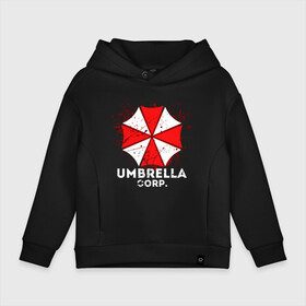 Детское худи Oversize хлопок с принтом UMBRELLA CORP в Новосибирске, френч-терри — 70% хлопок, 30% полиэстер. Мягкий теплый начес внутри —100% хлопок | боковые карманы, эластичные манжеты и нижняя кромка, капюшон на магнитной кнопке | ada wong | biohazard | leon | nemesis | project resistance | raccoon city | re2 | resident evil 2 | rpd | stars | umbrella | ада вонг | амбрелла | немесис | ужасы