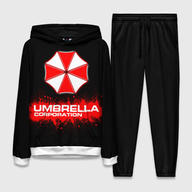 Женский костюм 3D (с толстовкой) с принтом Umbrella Corporation в Новосибирске,  |  | corporation | umbrella | umbrella corporation | амбрела | амбрелла корпорейшн | военная корпорация | корпорация | фармацевтическая корпорация