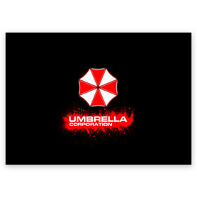 Поздравительная открытка с принтом Umbrella Corporation в Новосибирске, 100% бумага | плотность бумаги 280 г/м2, матовая, на обратной стороне линовка и место для марки
 | corporation | umbrella | umbrella corporation | амбрела | амбрелла корпорейшн | военная корпорация | корпорация | фармацевтическая корпорация