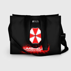 Сумка-шоппер 3D с принтом Umbrella Corporation в Новосибирске, 100% полиэстер | застегивается на металлическую кнопку; внутренний карман застегивается на молнию. Стенки укреплены специальным мягким материалом, чтобы защитить содержимое от несильных ударов
 | corporation | umbrella | umbrella corporation | амбрела | амбрелла корпорейшн | военная корпорация | корпорация | фармацевтическая корпорация