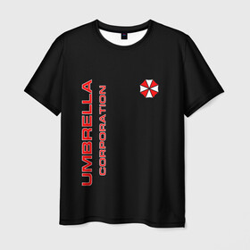 Мужская футболка 3D с принтом Umbrella Corporation в Новосибирске, 100% полиэфир | прямой крой, круглый вырез горловины, длина до линии бедер | corporation | umbrella | umbrella corporation | амбрела | амбрелла корпорейшн | военная корпорация | корпорация | фармацевтическая корпорация