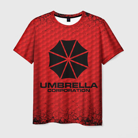 Мужская футболка 3D с принтом Umbrella Corporation в Новосибирске, 100% полиэфир | прямой крой, круглый вырез горловины, длина до линии бедер | corporation | umbrella | umbrella corporation | амбрела | амбрелла корпорейшн | военная корпорация | корпорация | фармацевтическая корпорация