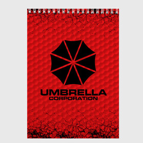 Скетчбук с принтом Umbrella Corporation в Новосибирске, 100% бумага
 | 48 листов, плотность листов — 100 г/м2, плотность картонной обложки — 250 г/м2. Листы скреплены сверху удобной пружинной спиралью | corporation | umbrella | umbrella corporation | амбрела | амбрелла корпорейшн | военная корпорация | корпорация | фармацевтическая корпорация