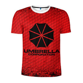 Мужская футболка 3D спортивная с принтом Umbrella Corporation в Новосибирске, 100% полиэстер с улучшенными характеристиками | приталенный силуэт, круглая горловина, широкие плечи, сужается к линии бедра | corporation | umbrella | umbrella corporation | амбрела | амбрелла корпорейшн | военная корпорация | корпорация | фармацевтическая корпорация