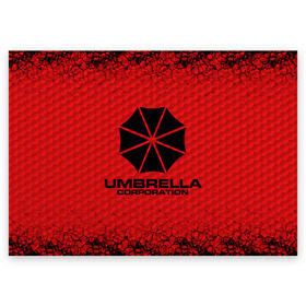 Поздравительная открытка с принтом Umbrella Corporation в Новосибирске, 100% бумага | плотность бумаги 280 г/м2, матовая, на обратной стороне линовка и место для марки
 | corporation | umbrella | umbrella corporation | амбрела | амбрелла корпорейшн | военная корпорация | корпорация | фармацевтическая корпорация