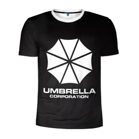 Мужская футболка 3D спортивная с принтом Umbrella Corporation в Новосибирске, 100% полиэстер с улучшенными характеристиками | приталенный силуэт, круглая горловина, широкие плечи, сужается к линии бедра | Тематика изображения на принте: corporation | umbrella | umbrella corporation | амбрела | амбрелла корпорейшн | военная корпорация | корпорация | фармацевтическая корпорация