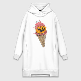 Платье-худи хлопок с принтом Pumpkin IceCream в Новосибирске,  |  | helloween | ice cream | icecream | pumpkin | глаз | глазурь | еда | крем | мороженое | рожок | тыква | улыбка