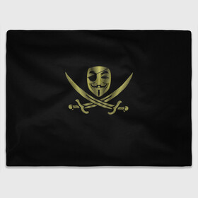 Плед 3D с принтом Анонимус Пират в Новосибирске, 100% полиэстер | закругленные углы, все края обработаны. Ткань не мнется и не растягивается | anonymous | v   значит вендетта | анонимус | анонимусы | вендетта | гай фокс | гая фокса | женскую | купить | маска | маска v | мужскую | пират | пирата | с анонимусом | с маской | с пиратом | хакер | хактивизм