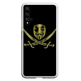 Чехол для Honor 20 с принтом Анонимус Пират в Новосибирске, Силикон | Область печати: задняя сторона чехла, без боковых панелей | anonymous | v   значит вендетта | анонимус | анонимусы | вендетта | гай фокс | гая фокса | женскую | купить | маска | маска v | мужскую | пират | пирата | с анонимусом | с маской | с пиратом | хакер | хактивизм
