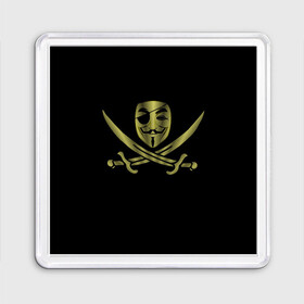 Магнит 55*55 с принтом Анонимус Пират в Новосибирске, Пластик | Размер: 65*65 мм; Размер печати: 55*55 мм | anonymous | v   значит вендетта | анонимус | анонимусы | вендетта | гай фокс | гая фокса | женскую | купить | маска | маска v | мужскую | пират | пирата | с анонимусом | с маской | с пиратом | хакер | хактивизм