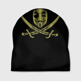 Шапка 3D с принтом Анонимус Пират в Новосибирске, 100% полиэстер | универсальный размер, печать по всей поверхности изделия | Тематика изображения на принте: anonymous | v   значит вендетта | анонимус | анонимусы | вендетта | гай фокс | гая фокса | женскую | купить | маска | маска v | мужскую | пират | пирата | с анонимусом | с маской | с пиратом | хакер | хактивизм