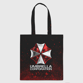 Шоппер 3D с принтом UMBRELLA CORP в Новосибирске, 100% полиэстер | Плотность: 200 г/м2; Размер: 34×35 см; Высота лямок: 30 см | ada wong | biohazard | leon | nemesis | project resistance | raccoon city | re2 | resident evil 2 | rpd | stars | umbrella | ада вонг | амбрелла | немесис | ужасы