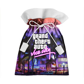 Подарочный 3D мешок с принтом Grand Theft Auto Vice City в Новосибирске, 100% полиэстер | Размер: 29*39 см | grand theft auto 2 | grand theft auto 3 | grand theft auto v | grand theft auto: san andreas | grand theft auto: vice city | gta 1 | gta 2 | gta 3 | gta 4 | gta 5 | gta online | gta v | город | игры