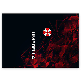 Поздравительная открытка с принтом UMBRELLA CORP | АМБРЕЛЛА КОРП в Новосибирске, 100% бумага | плотность бумаги 280 г/м2, матовая, на обратной стороне линовка и место для марки
 | ada wong | biohazard | leon | nemesis | project resistance | raccoon city | re2 | resident evil 2 | rpd | stars | umbrella | ада вонг | амбрелла | немесис | ужасы