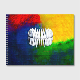 Альбом для рисования с принтом Dentist в Новосибирске, 100% бумага
 | матовая бумага, плотность 200 мг. | blood | dentist | teeth | губы | дантист | день стоматолога | зубной | зубы | кровь | подарок | стоматолог