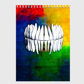 Скетчбук с принтом Dentist в Новосибирске, 100% бумага
 | 48 листов, плотность листов — 100 г/м2, плотность картонной обложки — 250 г/м2. Листы скреплены сверху удобной пружинной спиралью | blood | dentist | teeth | губы | дантист | день стоматолога | зубной | зубы | кровь | подарок | стоматолог
