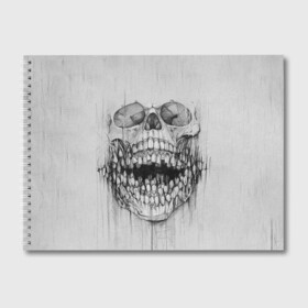 Альбом для рисования с принтом Dentist skull в Новосибирске, 100% бумага
 | матовая бумага, плотность 200 мг. | blood | dentist | skull | teeth | губы | дантист | день стоматолога | зубной | зубы | кровь | подарок | стоматолог | череп