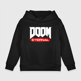 Детское худи Oversize хлопок с принтом DOOM | ДУМ (Z) в Новосибирске, френч-терри — 70% хлопок, 30% полиэстер. Мягкий теплый начес внутри —100% хлопок | боковые карманы, эластичные манжеты и нижняя кромка, капюшон на магнитной кнопке | doom | doom eternal | дум