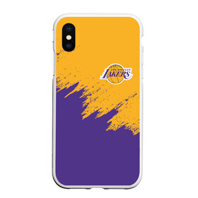 Чехол для iPhone XS Max матовый с принтом LA LAKERS в Новосибирске, Силикон | Область печати: задняя сторона чехла, без боковых панелей | america | basketball | kobe bryant | la | la lakers | lakers | los angeles lakers | nba | usa | баскетбол | кобе брайант | лос анджелес лейкерс | нба | сша