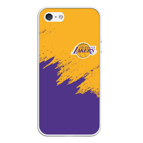 Чехол для iPhone 5/5S матовый с принтом LA LAKERS в Новосибирске, Силикон | Область печати: задняя сторона чехла, без боковых панелей | america | basketball | kobe bryant | la | la lakers | lakers | los angeles lakers | nba | usa | баскетбол | кобе брайант | лос анджелес лейкерс | нба | сша