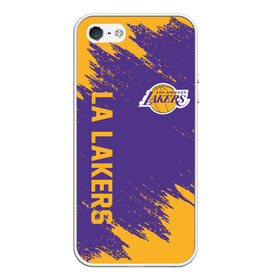 Чехол для iPhone 5/5S матовый с принтом LA LAKERS в Новосибирске, Силикон | Область печати: задняя сторона чехла, без боковых панелей | america | basketball | kobe bryant | la | la lakers | lakers | los angeles lakers | nba | usa | баскетбол | кобе брайант | лос анджелес лейкерс | нба | сша