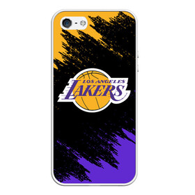 Чехол для iPhone 5/5S матовый с принтом LA LAKERS в Новосибирске, Силикон | Область печати: задняя сторона чехла, без боковых панелей | america | basketball | kobe bryant | la | la lakers | lakers | los angeles lakers | nba | usa | баскетбол | кобе брайант | лос анджелес лейкерс | нба | сша