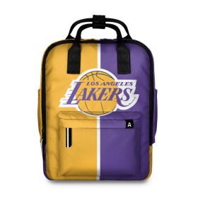 Женский рюкзак 3D с принтом LA LAKERS в Новосибирске, 100% полиэстер | лямки с регулируемой длиной, сверху ручки, чтобы рюкзак нести как сумку. Основное отделение закрывается на молнию, как и внешний карман. Внутри два дополнительных кармана, один из которых закрывается на молнию. По бокам два дополнительных кармашка, куда поместится маленькая бутылочка
 | america | basketball | kobe bryant | la | la lakers | lakers | los angeles lakers | nba | usa | баскетбол | кобе брайант | лос анджелес лейкерс | нба | сша