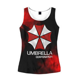 Женская майка 3D с принтом UMBRELLA CORP в Новосибирске, 100% полиэстер | круглая горловина, прямой силуэт, длина до линии бедра | biohazard | biohazard 7 | crocodile | fang | game | hand | monster | new umbrella | resident evil | resident evil 7 | umbrella | umbrella corp | umbrella corporation | zombie | обитель