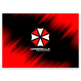 Поздравительная открытка с принтом Umbrella Corporation в Новосибирске, 100% бумага | плотность бумаги 280 г/м2, матовая, на обратной стороне линовка и место для марки
 | corp | corporation | resident evil | umbrella | umbrella corporation | зомби апокалипсис | зонт | игра