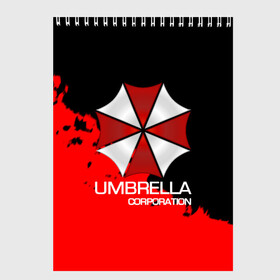 Скетчбук с принтом UMBRELLA CORP в Новосибирске, 100% бумага
 | 48 листов, плотность листов — 100 г/м2, плотность картонной обложки — 250 г/м2. Листы скреплены сверху удобной пружинной спиралью | biohazard | biohazard 7 | crocodile | fang | game | hand | monster | new umbrella | resident evil | resident evil 7 | umbrella | umbrella corp | umbrella corporation | zombie | обитель