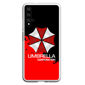 Чехол для Honor 20 с принтом UMBRELLA CORP в Новосибирске, Силикон | Область печати: задняя сторона чехла, без боковых панелей | biohazard | biohazard 7 | crocodile | fang | game | hand | monster | new umbrella | resident evil | resident evil 7 | umbrella | umbrella corp | umbrella corporation | zombie | обитель