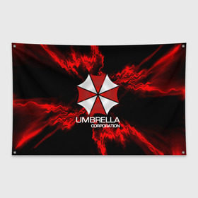 Флаг-баннер с принтом UMBRELLA CORP в Новосибирске, 100% полиэстер | размер 67 х 109 см, плотность ткани — 95 г/м2; по краям флага есть четыре люверса для крепления | biohazard | biohazard 7 | crocodile | fang | game | hand | monster | new umbrella | resident evil | resident evil 7 | umbrella | umbrella corp | umbrella corporation | zombie | обитель