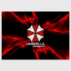 Поздравительная открытка с принтом UMBRELLA CORP в Новосибирске, 100% бумага | плотность бумаги 280 г/м2, матовая, на обратной стороне линовка и место для марки
 | biohazard | biohazard 7 | crocodile | fang | game | hand | monster | new umbrella | resident evil | resident evil 7 | umbrella | umbrella corp | umbrella corporation | zombie | обитель