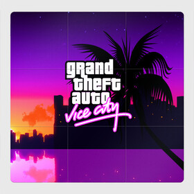 Магнитный плакат 3Х3 с принтом GTA:VICE CITY в Новосибирске, Полимерный материал с магнитным слоем | 9 деталей размером 9*9 см | grand theft auto 2 | grand theft auto 3 | grand theft auto v | grand theft auto: san andreas | grand theft auto: vice city | gta 1 | gta 2 | gta 3 | gta 4 | gta 5 | gta online | gta v | город | игры