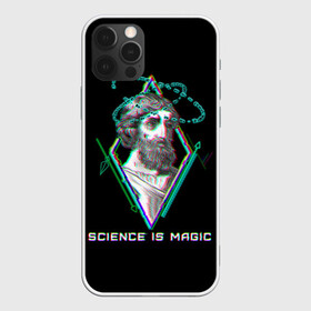 Чехол для iPhone 12 Pro с принтом Magic is science - Пифагор в Новосибирске, силикон | область печати: задняя сторона чехла, без боковых панелей | magic | science | астрономия | геометрия | картинки | математика | мем | наука | пифагор | приколы | треугольник | физика | школа | школьник