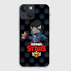 Чехол для iPhone 13 mini с принтом BRAWL STARS CROW. в Новосибирске,  |  | bea | bibi | brawl stars | colt | crow | el brown | leon | leon shark | max | nita | sally leon | shark | акула | беа | берли | биби | бравл старс | браун | ворон | кольт | леон | леон акула | макс | нита | шелли