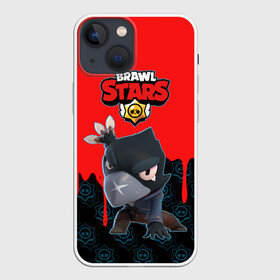 Чехол для iPhone 13 mini с принтом BRAWL STARS CROW. в Новосибирске,  |  | bea | bibi | brawl stars | colt | crow | el brown | leon | leon shark | max | nita | sally leon | shark | акула | беа | берли | биби | бравл старс | браун | ворон | кольт | леон | леон акула | макс | нита | шелли