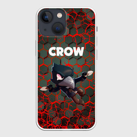 Чехол для iPhone 13 mini с принтом BRAWL STARS CROW. в Новосибирске,  |  | bea | bibi | brawl stars | colt | crow | el brown | leon | leon shark | max | nita | sally leon | shark | акула | беа | берли | биби | бравл старс | браун | ворон | кольт | леон | леон акула | макс | нита | шелли
