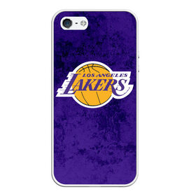 Чехол для iPhone 5/5S матовый с принтом LA LAKERS в Новосибирске, Силикон | Область печати: задняя сторона чехла, без боковых панелей | america | basketball | kobe bryant | la | la lakers | lakers | los angeles lakers | nba | usa | баскетбол | кобе брайант | лос анджелес лейкерс | нба | сша