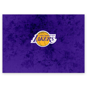 Поздравительная открытка с принтом LA LAKERS в Новосибирске, 100% бумага | плотность бумаги 280 г/м2, матовая, на обратной стороне линовка и место для марки
 | america | basketball | kobe bryant | la | la lakers | lakers | los angeles lakers | nba | usa | баскетбол | кобе брайант | лос анджелес лейкерс | нба | сша