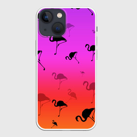 Чехол для iPhone 13 mini с принтом Фламинго в Новосибирске,  |  | минимализм | прикольные картинки | прикольные надписи | розовый фламинго | фламинго