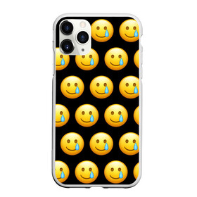 Чехол для iPhone 11 Pro матовый с принтом New Emoji в Новосибирске, Силикон |  | Тематика изображения на принте: crying | emoji | smile | smiling face with tear | tear | плачущий | слеза | смайлик | улыбка | эмодзи